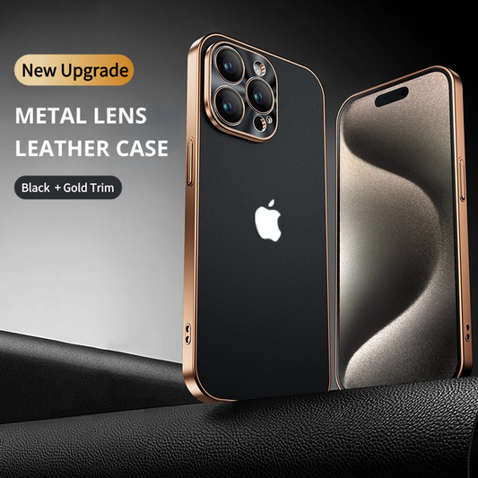 🔥Hot Sale!🏅Suitable for Apple 15 cell phone case ultra-thin frosted electroplating leather pattern all-inclusive hard shell protective case